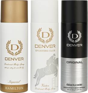 DENVER Imperial, Victor and Black Code Deodorant Spray  -  For Men