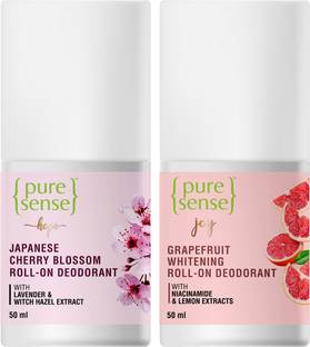 PureSense Roll On All Day Fresh Hope Japanese Cherry Blossom + Whitening Joy Grapefruit Deodorant Roll-on  -  For Women