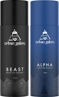 urbangabru Alpha & Beast Long-Lasting 150ml x 2 Combo Deodorant Spray  -  For Men