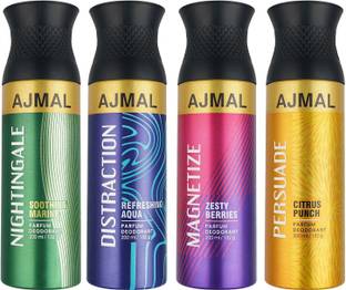 Ajmal Nightingale & Distraction & Magnetize & Persuade Deodorant Combo Deodorant Spray  -  For Men & Women