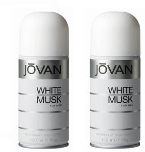 Jovan White Musk Deodorant Body Spray For Men (150ml X 2) Body Spray  -  For Men