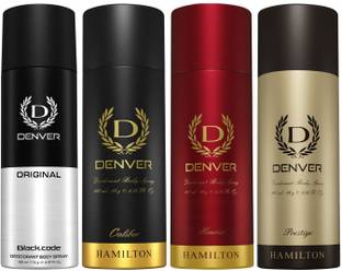 DENVER Black Code, Caliber, Honour & Prestige Deodorant Spray  -  For Men
