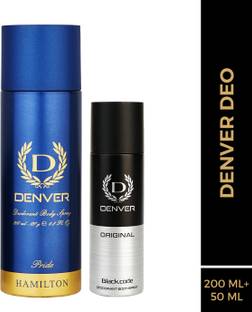 DENVER Pride Body Deo 200 ml & Black.code Nano 50 ml Deodorant Spray  -  For Men