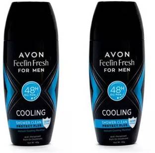 AVON Feelin Fresh Roll on Cooling Shower Clean Protect plus Antiperspirant Deodorant Roll-on  -  For Men