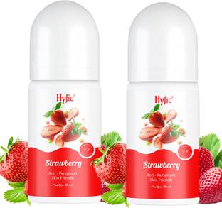 HYFIC Long-Lasting Freshness and ComfortAlcohol Free, Strawberry Roller Deodorant Roll-on  -  For Men & Women