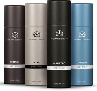 THE MAN COMPANY Captain, Maestro, Icon and Winner 4 x 250ml | Long-Lasting Deodorant Body Spray Deodorant Spray  -  For Men