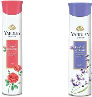 Yardley London English Lavender, Royal Red Rose Body Mist  -  For Men & Women