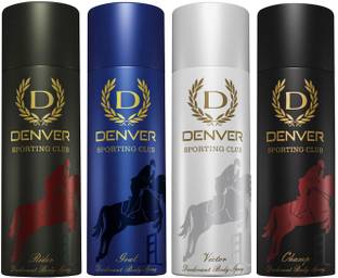 DENVER Sporting Club Rider, Goal, Victor & Champ Deodorant Spray Combo Deodorant Spray  -  For Men