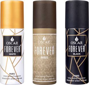OSCAR Forever Paris+ Forever White + Forever Black Body Deodorant Spray 40ml Each Deodorant Spray  -  For Men & Women