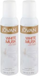 Jovan White Musk Deodorant Spray 150 Ml Pack Of 2 Deodorant Spray  -  For Women