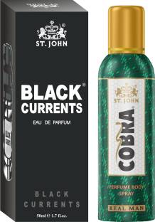 ST-JOHN Cobra Deodrant No Gas Real Man 100ml & Black Current 50ml Perfume Combo Pack Perfume Body Spray  -  For Men & Women