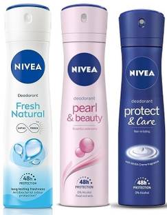 NIVEA Fresh Natural/Pearl Beauty/Protect Care-Female Deodorant Spray Women (150ml) Deodorant Spray  -  For Men & Women