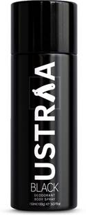 USTRAA Black Deodorant | Strong and Intense Fragrance | Boosts freshness Deodorant Spray  -  For Men