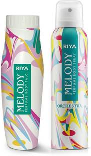RIYA Melody Orchestra Deodorant 150 ML & Melody Body Talc 100 Gram Body Spray  -  For Women