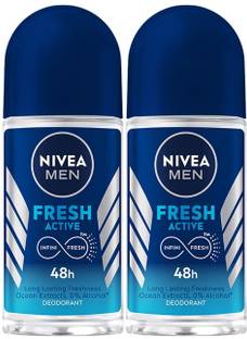 NIVEA Fresh Active Roll-On (25ml Each) - Long-Lasting Odor Protection for All-Day Deodorant Roll-on  -  For Men