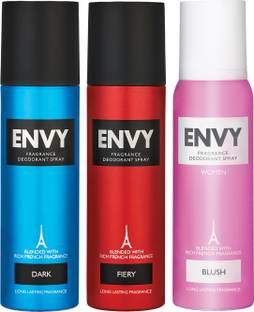 Envy Dark, Fiery & Blush Long-Lasting Perfume Deodorant Spray  -  For Men & Women