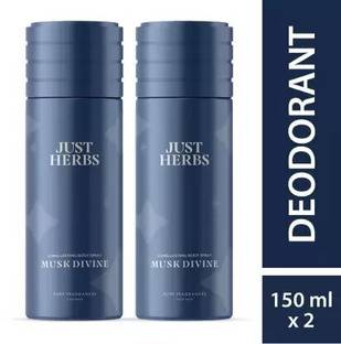 Just Herbs Musk Divine Deodorant Combo Pack | Premium Long Lasting| Deodorant Spray  -  For Men