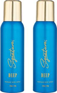 Signature Golden Deep Long Lasting Fragrance Skin Friendly (120ML Each) Combo Perfume Body Spray  -  For Men & Women