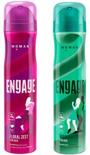 Engage Deo Combo 1 Floral Zest 150ml & 1 Garden Mystique 150ml Deodorant Spray  -  For Women