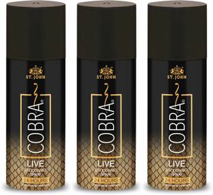 ST.JOHN Cobra Deo Live 150ml (Pack of 3) Deodorant Body Spray - For Men & Women Deodorant Spray  -  For Men & Women