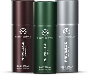 THE MAN COMPANY Privilege Hero, Titanium & Champion | Long-Lasting Deodorant Spray  -  For Men