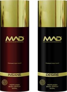 mad Motivation And Determination Insane & Desire Fragrance Deodorant Combo Deodorant Spray  -  For Men & Women