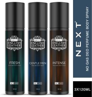 Next Care English Leather Fresh, Gentlemen and Intense Perfumed Body Spray  -  For Men & Women