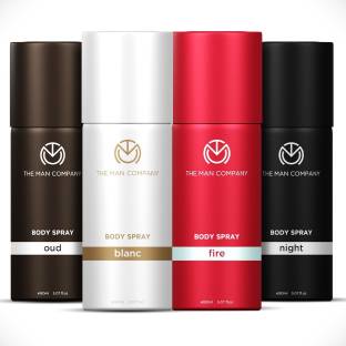 THE MAN COMPANY Blanc, Fire, Night & Oud Deodorant Set | Long-Lasting Freshness Deodorant Spray  -  For Men & Women