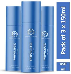 THE MAN COMPANY Privilege Active Long Lasting Deodorant Combo Pack of 3 Deodorant Spray  -  For Men