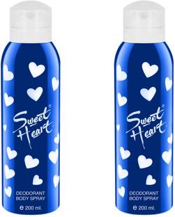 JBJ Sweet Heart Blue Deodorant Body Spray For women Pack Of 2 (200+200 ML) Deodorant Spray  -  For Women