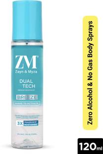 ZM Zayn & Myza Dual Tech Breeze, Premium Deodorant No Alcohol - 120ml Deodorant Spray - For Men & Women