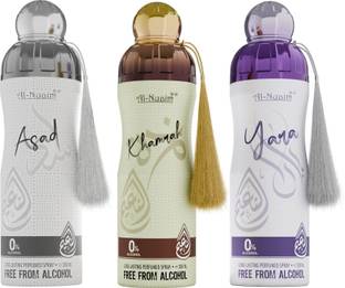 Al-Nuaim Deo Combo | Asad Deo -200ml Yara Deo - 200ml Khamrah Deo - 200ml | Deodorant Spray  -  For Men & Women