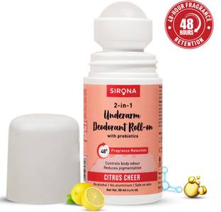 SIRONA Underarm Deodorant Roll On with Citrus Lemon | 48 hour Fragrance Retention Deodorant Roll-on  -  For Men & Women