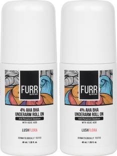 FURR 4% AHA BHA Underarm Roll-On with Long-Lasting Lush Flora Fragrance Deodorant Roll-on  -  For Men & Women