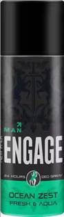 Engage Ocean Zest, Citrus and Aquatic, Skin Friendly Deodorant Spray  -  For Men