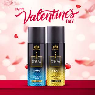 ST-JOHN Cobra Deo Cool 50 ml | Cobra Deo Live 50 ml Deodorant Spray  -  For Men & Women
