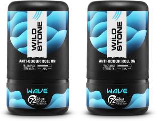 Wild Stone Wave Anti-Odour Roll On | Up to 72-Hour Odour Control |Long-Lasting Freshness Deodorant Roll-on  -  For Men