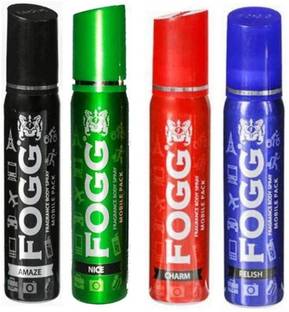 FOGG Amaze,Nice,Charm,Relish Body Spray Mobile Pack Pocket Deo (25 ml x 4) Deodorant Spray  -  For Men & Women