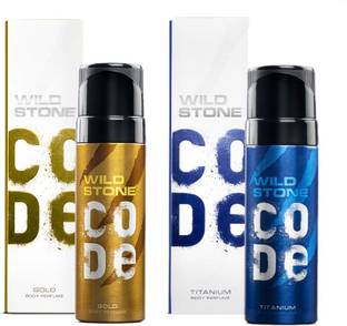 Wild Stone CODE Titanium & Gold Combo (120 ml each) Deodorant Spray  -  For Men