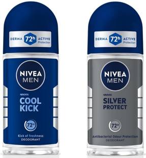 NIVEA Rollon 50ml - Cool Kick & Silver Protect Deodorant Roll-on  -  For Men & Women
