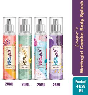 LAYER'R Wottagirl Body Splash Combo Set (Pack of 4 X 25 ML) Body Spray  -  For Women