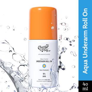 Chemist at Play 5% AHA Underarm Roll On, Lactic Acid Deodrants - Aqua Fragrance Deodorant Roll-on  -  For Men & Women