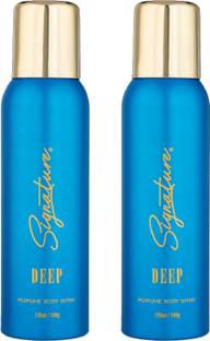 Signature Golden Deep Long Lasting Fragrance Skin Friendly (120ML Each) Combo Perfume Body Spray  -  For Men & Women