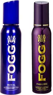 FOGG ROYAL DEODORANT 120 ML+PARADISE DEODORANT 120 ML पुरुष आणि महिला   -  डीओडोरंट स्प्रे
