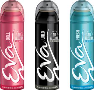 EVA Doll 150 ml + Wild 150 ml + Fresh 150 m(Pack of 3) Deodorant Spray  -  For Women