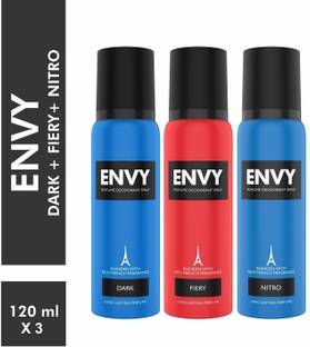 Envy Dark, Fiery & Nitro Deo Combo Body Deodorant Spray  -  For Men