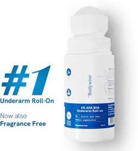 Bodywise 4% AHA BHA | Reduces Pigmentation & Odour | Fragrance Free Underarm Deodorant Roll-on  -  For Women