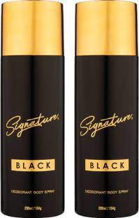 Signature Black Long Lasting Fragrance Skin Friendly (200ML Each) Combo Deodorant Body Spray  -  For Men