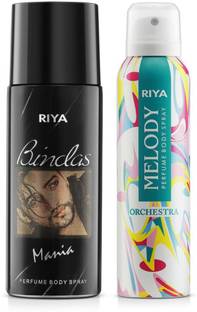 RIYA Bindas And Melody Body Spray Deodorant For Unisex Pack Of 2 150 Ml Each Deodorant Spray  -  For Men & Women