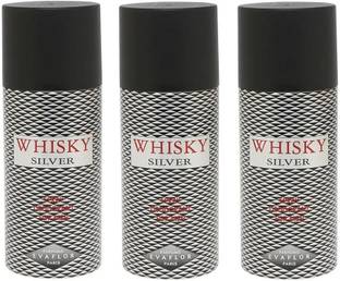 WHISKY Deo - Evaflor Silver 150 ml for Men New X 3 Deodorant Spray  -  For Men
